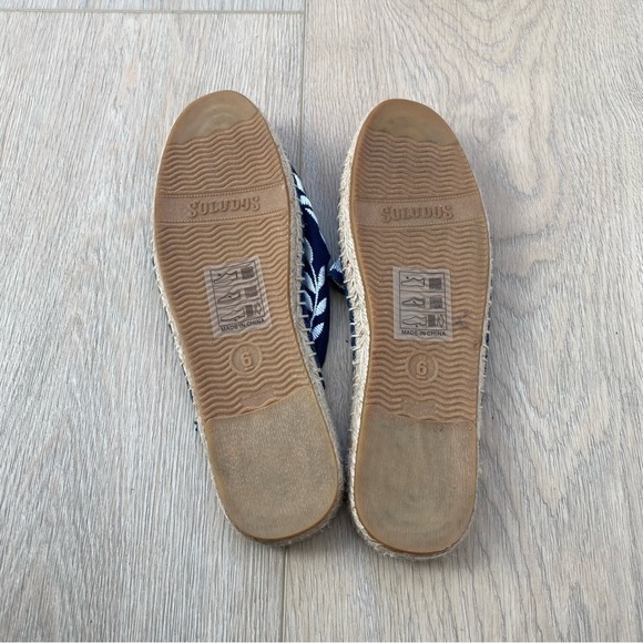 Anthropologie Soludos Blue Canvas Embroidered Mules - Picture 7 of 7